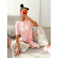 BLUZKA T-SHIRT DAMSKI OVERSIZE OLAVOGA PRINT BRAFITI PUDER