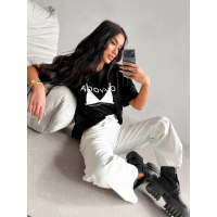 BLUZKA T-SHIRT DAMSKI OVERSIZE OLAVOGA PRINT BRAFITI BLACK