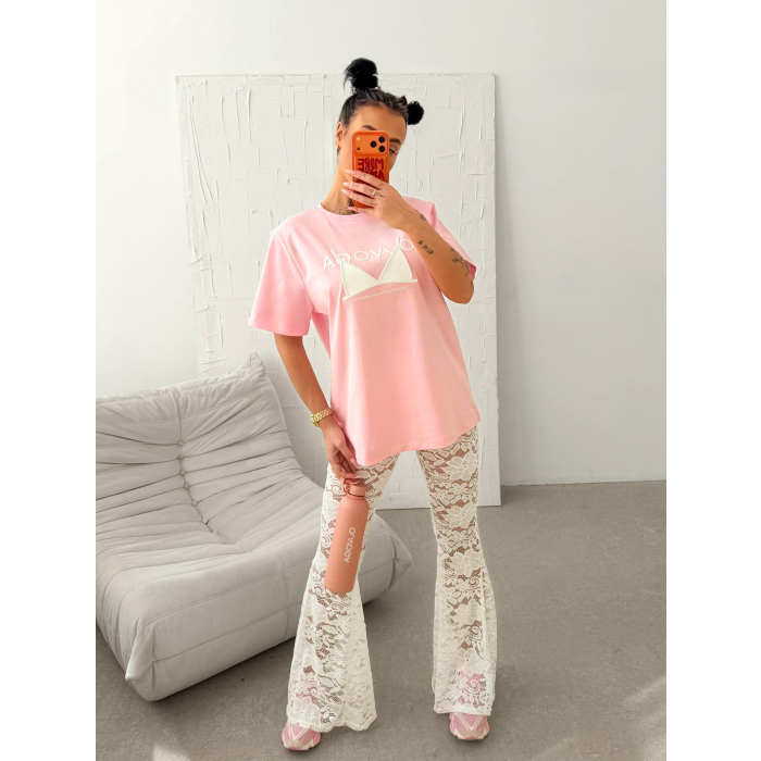 BLUZKA T-SHIRT DAMSKI OVERSIZE OLAVOGA PRINT BRAFITI PUDER