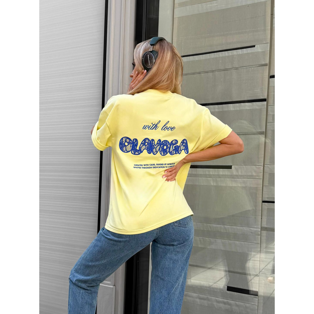 BLUZKA T-SHIRT DAMSKI OVERSIZE OLAVOGA SOREYA YELLOW