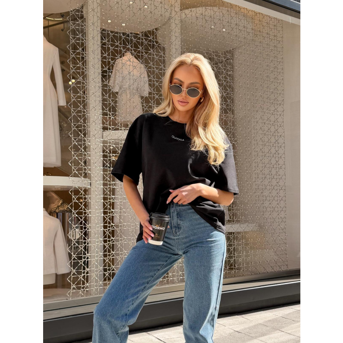 BLUZKA T-SHIRT DAMSKI OVERSIZE OLAVOGA SOREYA BLACK