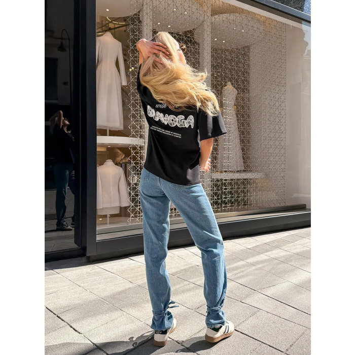 BLUZKA T-SHIRT DAMSKI OVERSIZE OLAVOGA SOREYA BLACK