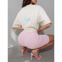 BLUZKA T-SHIRT DAMSKI OVERSIZE OLAVOGA TAIST ECRU