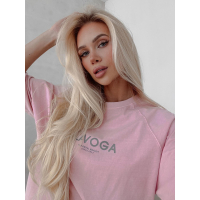 BLUZKA T-SHIRT DAMSKI OVERSIZE OLAVOGA TAIST PINK