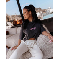 BLUZKA T-SHIRT DAMSKI OVERSIZE OLAVOGA TAIST DARK GRAY