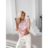 BLUZKA T-SHIRT DAMSKI OVERSIZE OLAVOGA TAIST PINK