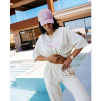 BLUZKA T-SHIRT DAMSKI OVERSIZE OLAVOGA TAIST ECRU