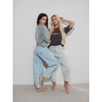 BLUZKA T-SHIRT DAMSKI OVERSIZE OLAVOGA TAIST DARK GRAY