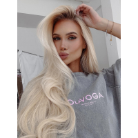 BLUZKA T-SHIRT DAMSKI OVERSIZE OLAVOGA TAIST LIGHT GRAY