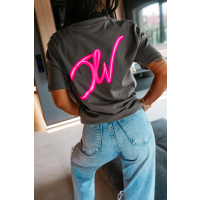 BLUZKA T-SHIRT DAMSKI OVERSIZE OLAVOGA VELMAR GRAFIT