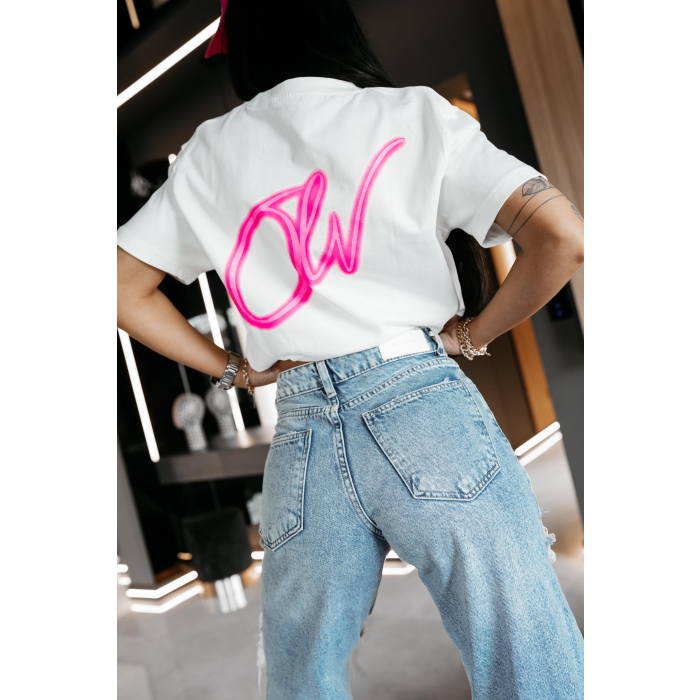 BLUZKA T-SHIRT DAMSKI OVERSIZE OLAVOGA VELMAR ECRU