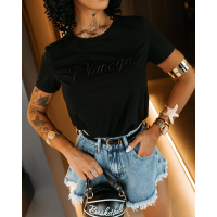 BLUZKA T-SHIRT HAFT OLAVOGA AMARA BLACK