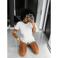 BLUZKA T-SHIRT HAFT OLAVOGA AMARA ECRU