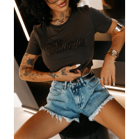 BLUZKA T-SHIRT HAFT OLAVOGA AMARA BROWN