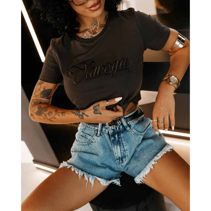 BLUZKA T-SHIRT HAFT OLAVOGA AMARA BROWN