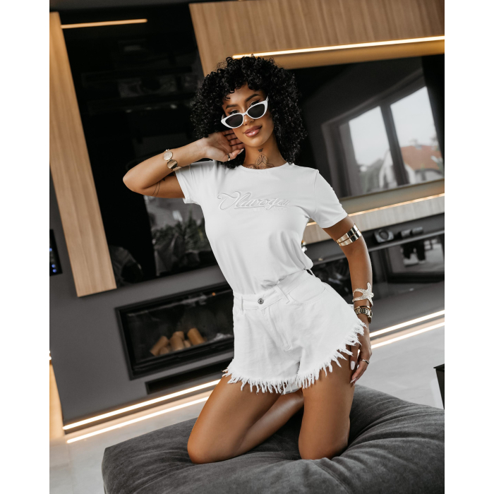 BLUZKA T-SHIRT HAFT OLAVOGA AMARA ECRU