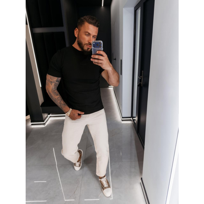 BLUZKA T-SHIRT MĘSKI FIT OLAVOGA MEN HANDY BLACK