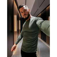 BLUZKA T-SHIRT MĘSKI LONGSLEEVE OLAVOGA MEN MIRE OLIVE