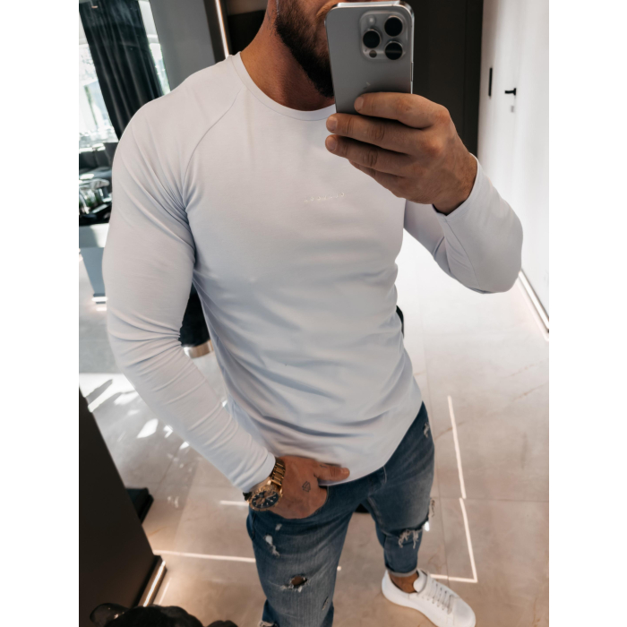 BLUZKA T-SHIRT MĘSKI LONGSLEEVE OLAVOGA MEN MIRE SKY BLUE