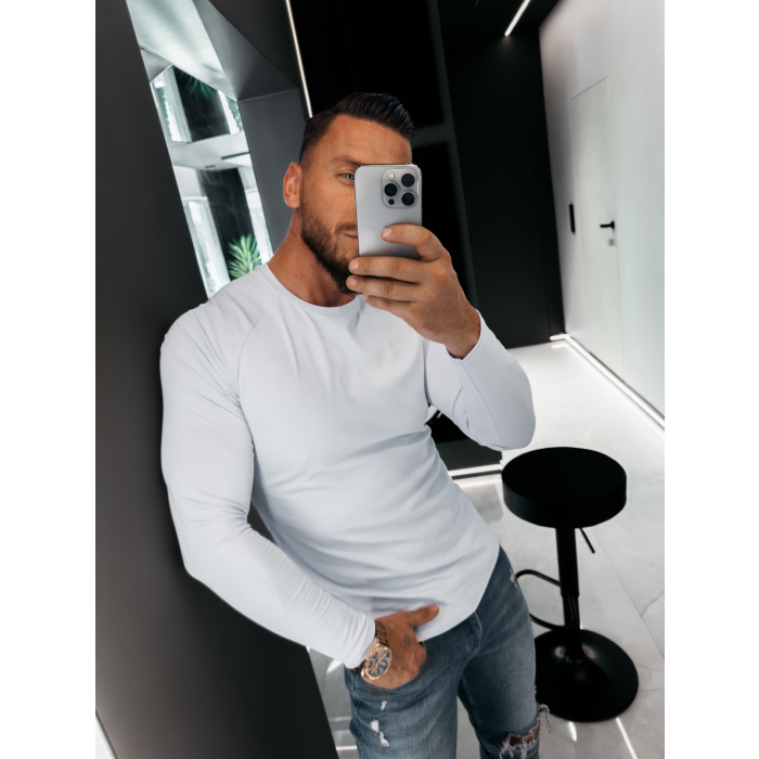 BLUZKA T-SHIRT MĘSKI LONGSLEEVE OLAVOGA MEN MIRE SKY BLUE