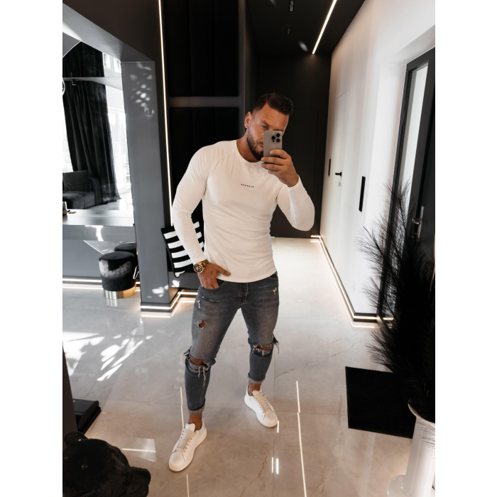 BLUZKA T-SHIRT MĘSKI LONGSLEEVE OLAVOGA MEN MIRE ECRU