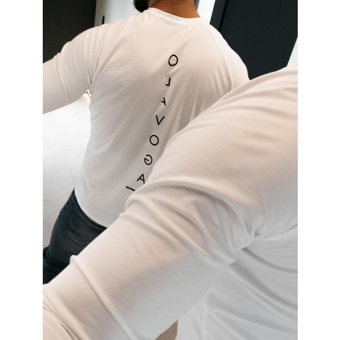 BLUZKA T-SHIRT MĘSKI LONGSLEEVE OLAVOGA MEN MIRE ECRU
