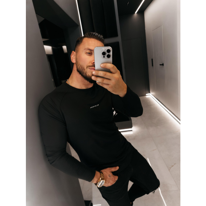 BLUZKA T-SHIRT MĘSKI LONGSLEEVE OLAVOGA MEN MIRE BLACK