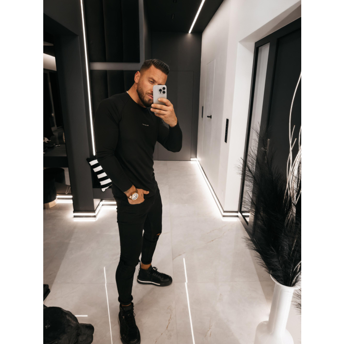 BLUZKA T-SHIRT MĘSKI LONGSLEEVE OLAVOGA MEN MIRE BLACK