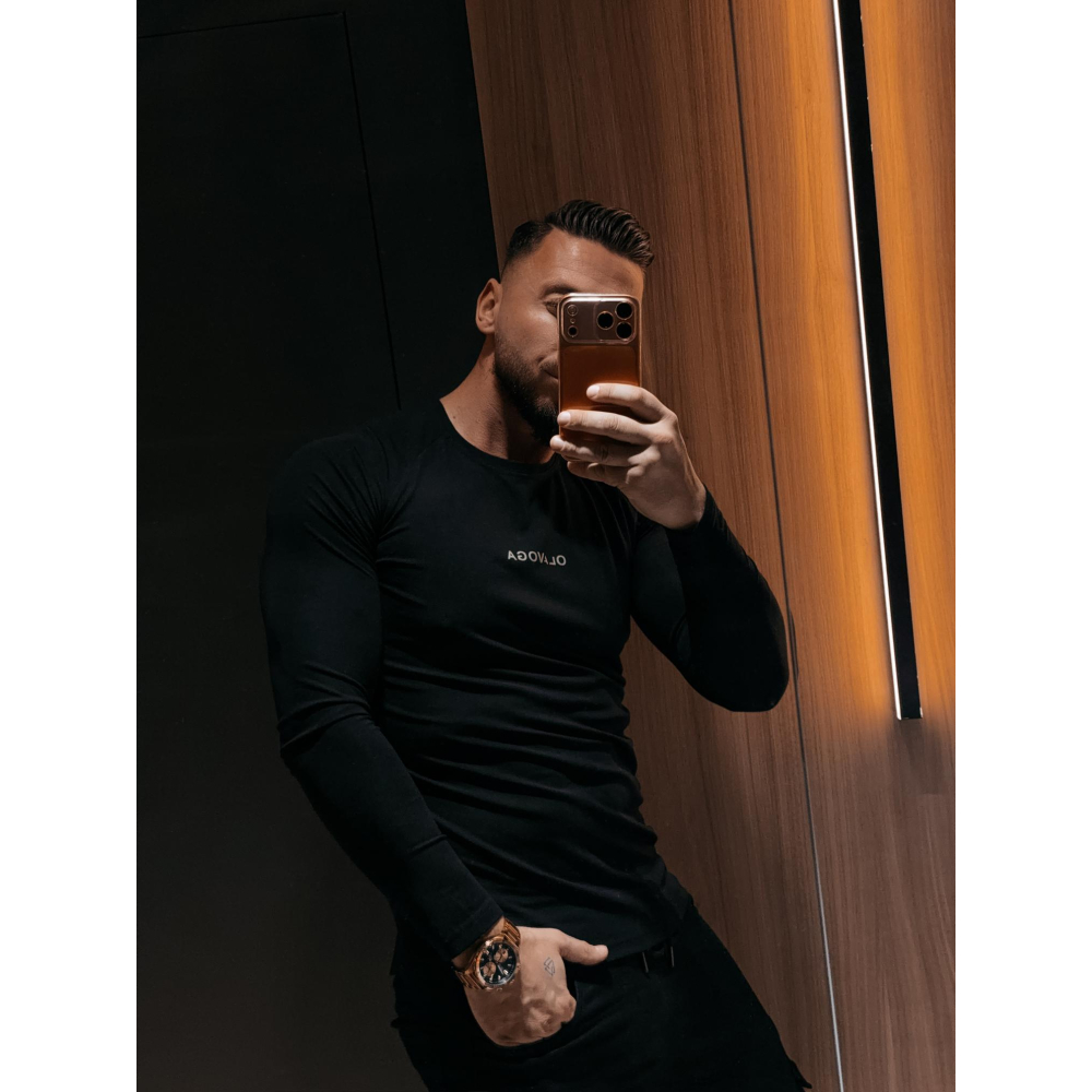BLUZKA T-SHIRT MĘSKI LONGSLEEVE OLAVOGA MEN ZURI BLACK