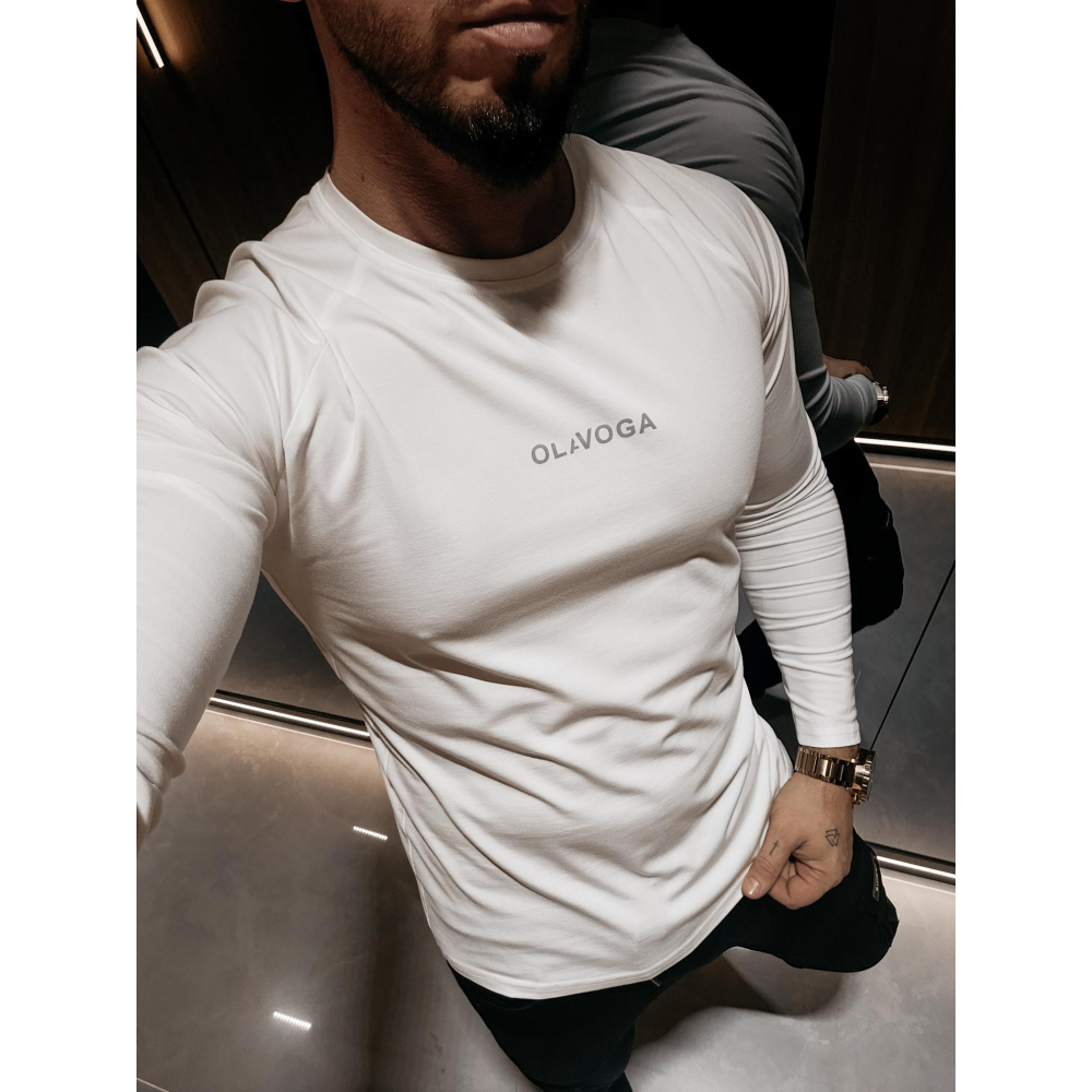 BLUZKA T-SHIRT MĘSKI LONGSLEEVE OLAVOGA MEN ZURI ECRU