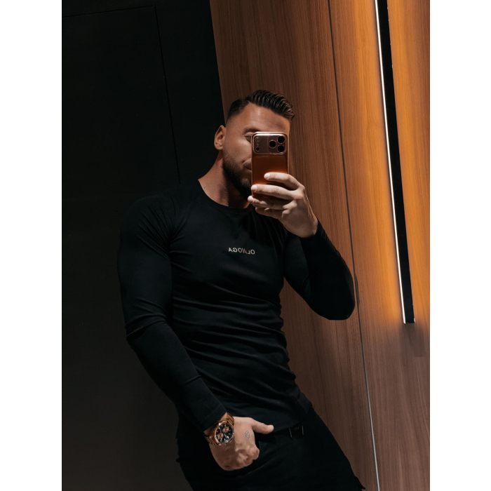 BLUZKA T-SHIRT MĘSKI LONGSLEEVE OLAVOGA MEN ZURI BLACK
