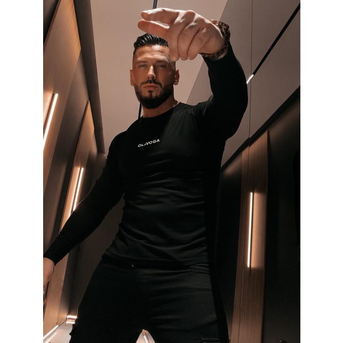 BLUZKA T-SHIRT MĘSKI LONGSLEEVE OLAVOGA MEN ZURI BLACK