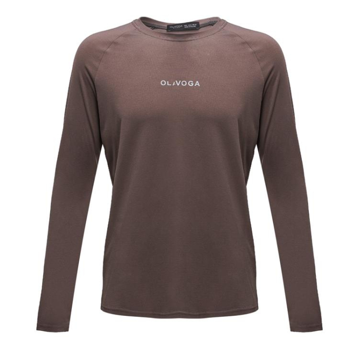 BLUZKA T-SHIRT MĘSKI LONGSLEEVE OLAVOGA MEN ZURI CAPPUCCINO