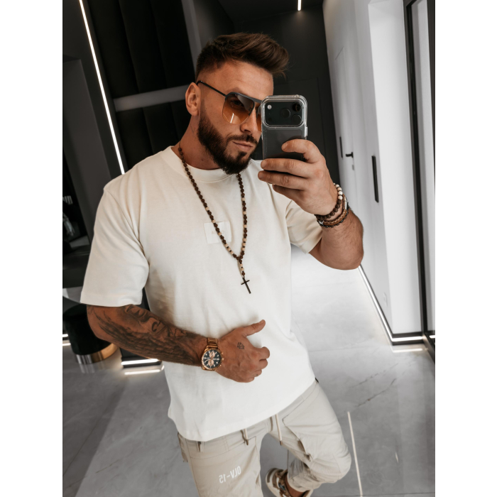 BLUZKA T-SHIRT MĘSKI OLAVOGA MEN BARSON ECRU