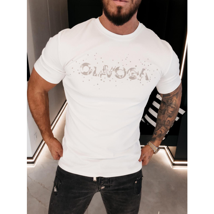 BLUZKA T-SHIRT MĘSKI OLAVOGA MEN BIX ECRU