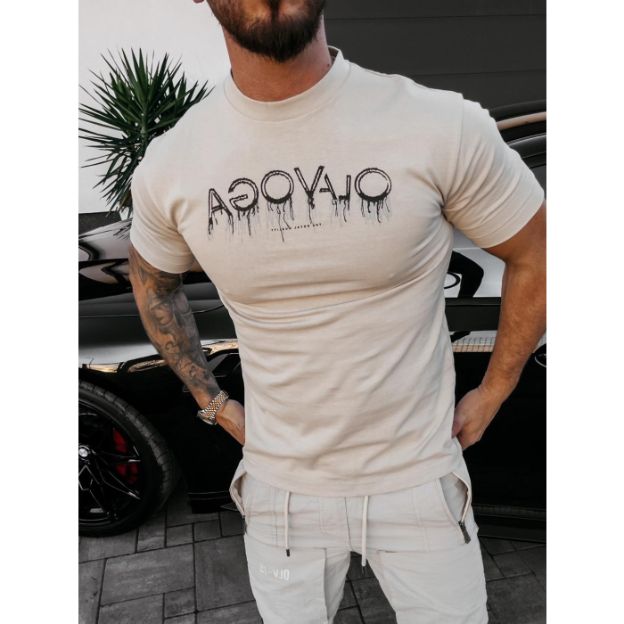 BLUZKA T-SHIRT MĘSKI OLAVOGA MEN CUON BEIGE