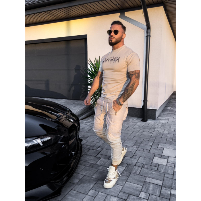 BLUZKA T-SHIRT MĘSKI OLAVOGA MEN CUON BEIGE