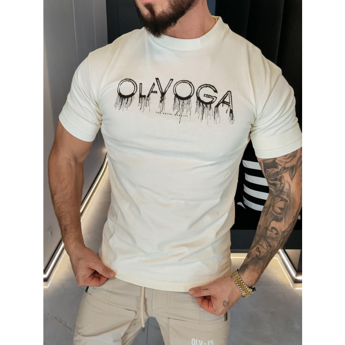 BLUZKA T-SHIRT MĘSKI OLAVOGA MEN CUON ECRU