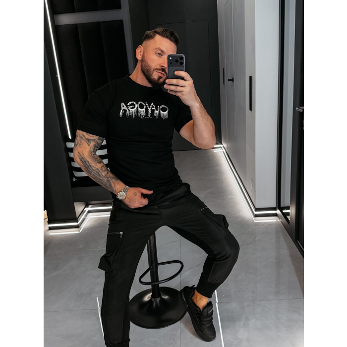 BLUZKA T-SHIRT MĘSKI OLAVOGA MEN CUON BLACK
