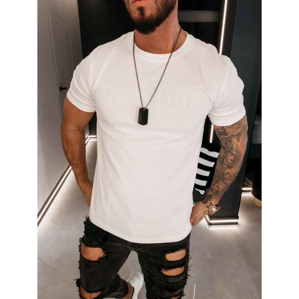 BLUZKA T-SHIRT MĘSKI OLAVOGA MEN KAAR ECRU