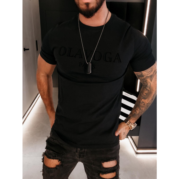 BLUZKA T-SHIRT MĘSKI OLAVOGA MEN KAAR BLACK