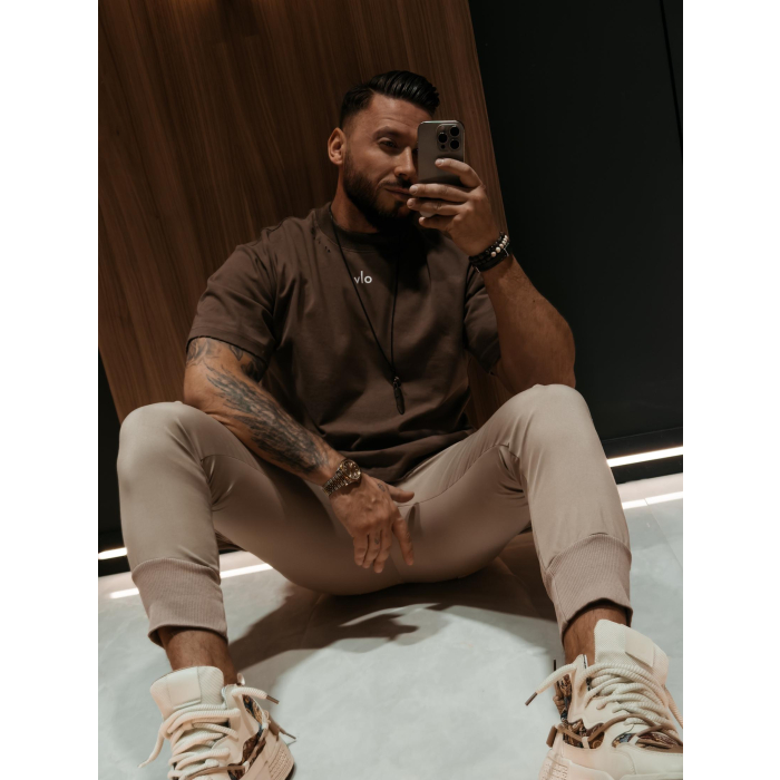 BLUZKA T-SHIRT MĘSKI OLAVOGA MEN NOVAVEON BROWN