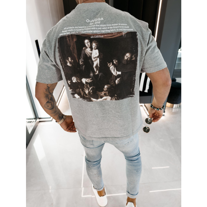 BLUZKA T-SHIRT MĘSKI OLAVOGA MEN NOVAVEON GRAY
