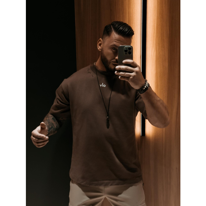 BLUZKA T-SHIRT MĘSKI OLAVOGA MEN NOVAVEON BROWN