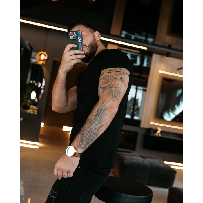 BLUZKA T-SHIRT MĘSKI OLAVOGA MEN RAYSIER BLACK