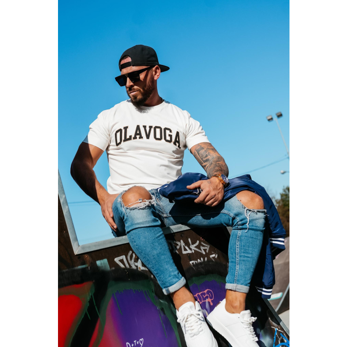 BLUZKA T-SHIRT MĘSKI OLAVOGA MEN ROQA ECRU