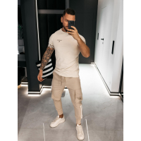 BLUZKA T-SHIRT MĘSKI OLAVOGA MEN SKYJUE ECRU