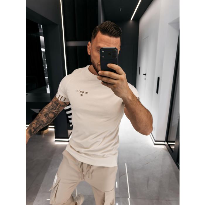 BLUZKA T-SHIRT MĘSKI OLAVOGA MEN SKYJUE ECRU