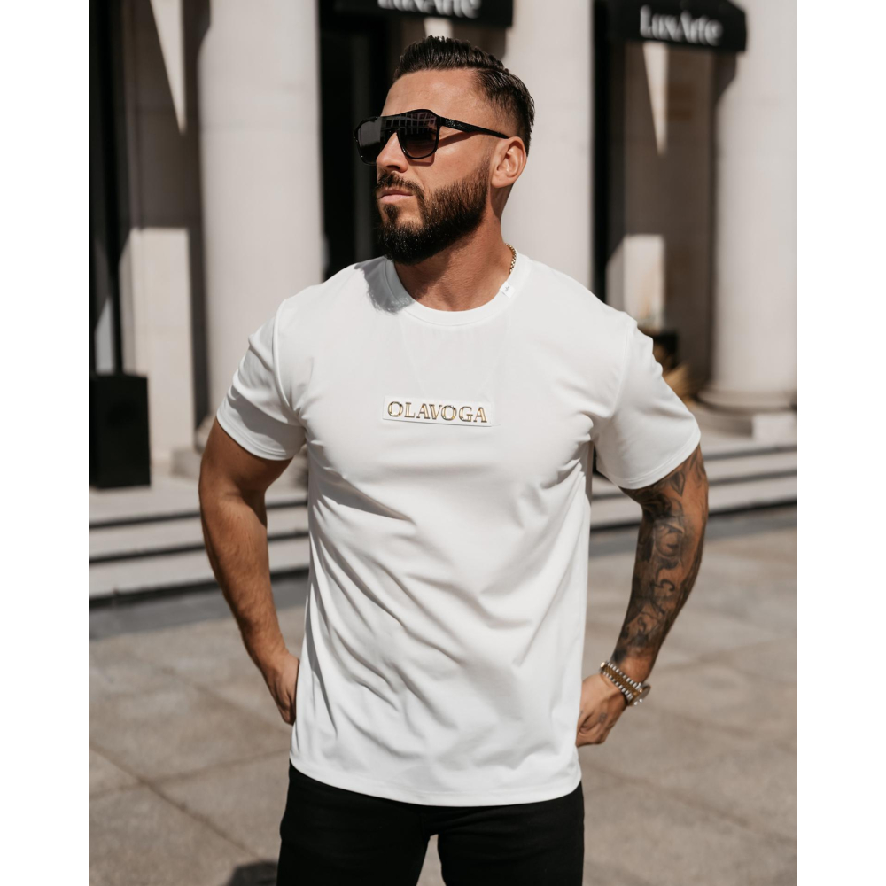 BLUZKA T-SHIRT MĘSKI OLAVOGA MEN SOBRE ECRU