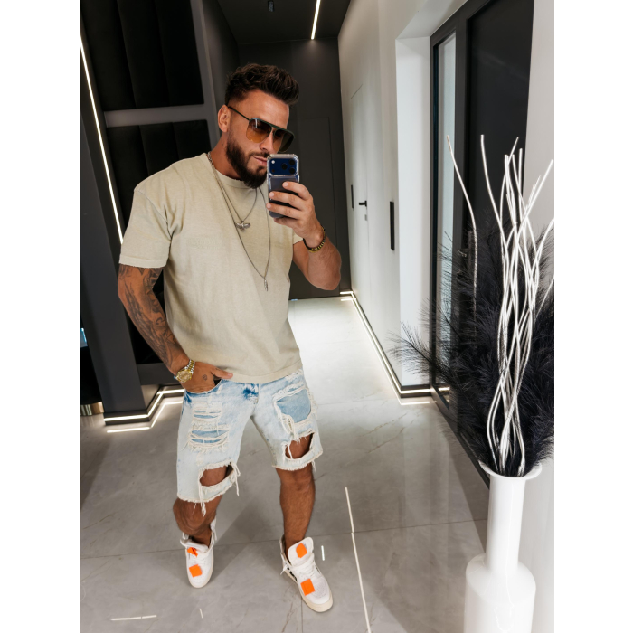 BLUZKA T-SHIRT MĘSKI OVERSIZE OLAVOGA MEN BEVERLY BEIGE